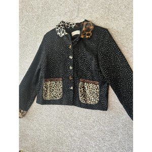 Vintage Taylor G Animal Print Black Jacket Size 1X